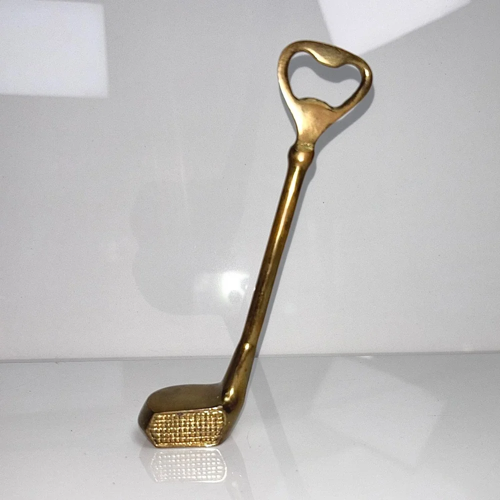 Vintage Brass Golf Club Bottle Opener Golfing Sport Gift Portable Fun Barware 6